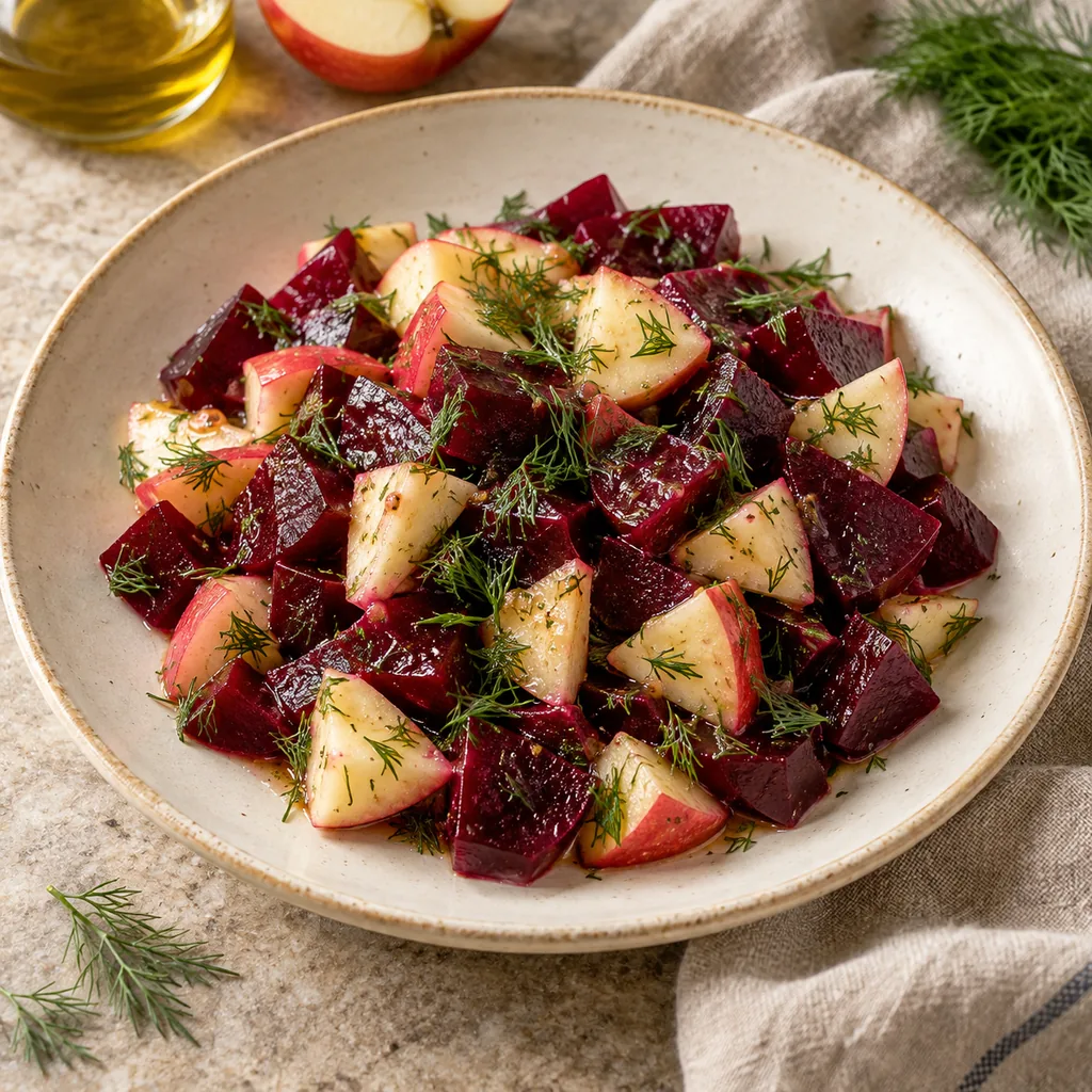 AI-generated serving suggestion for Beet apple salad