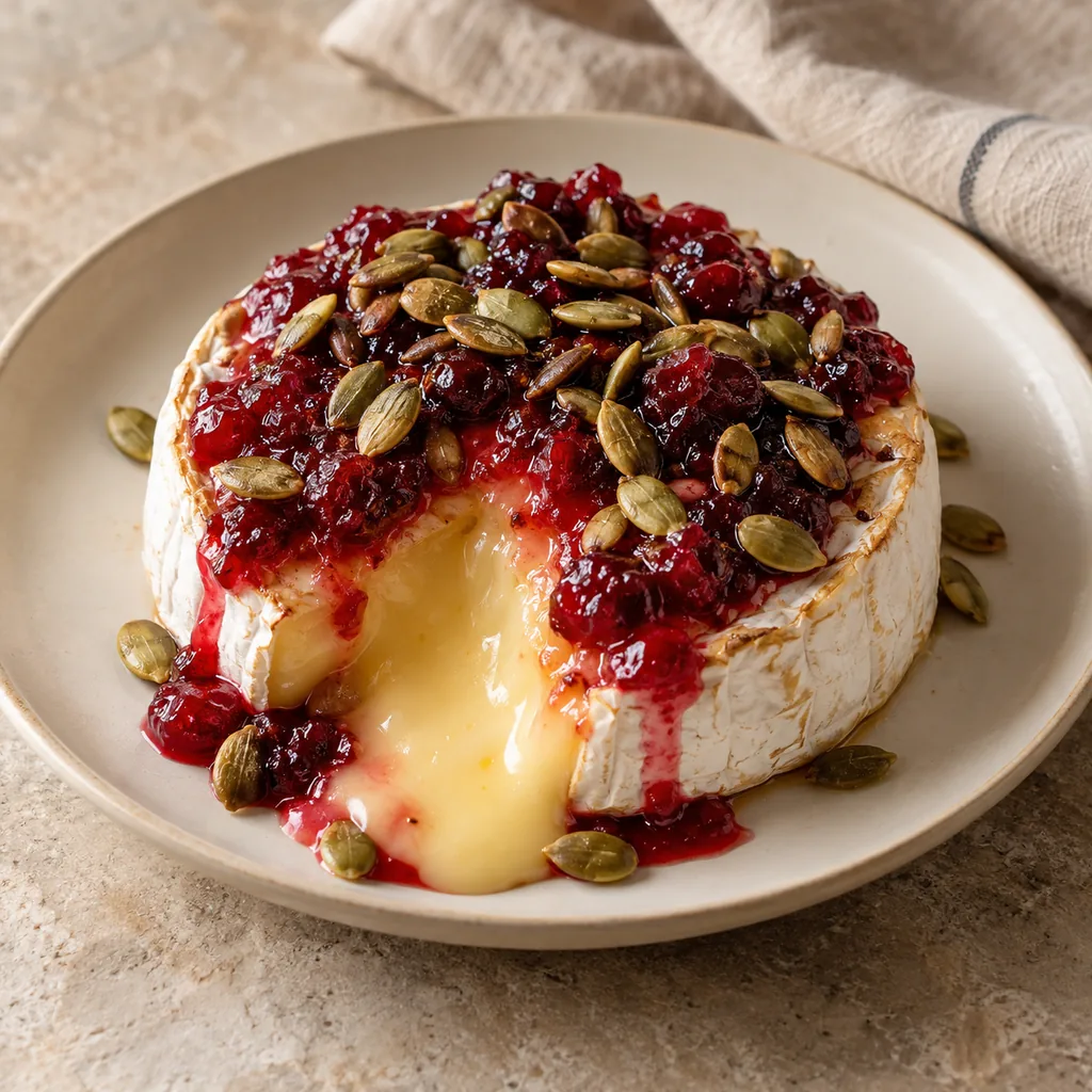 AI-generated serving suggestion for Cranberry baked brie