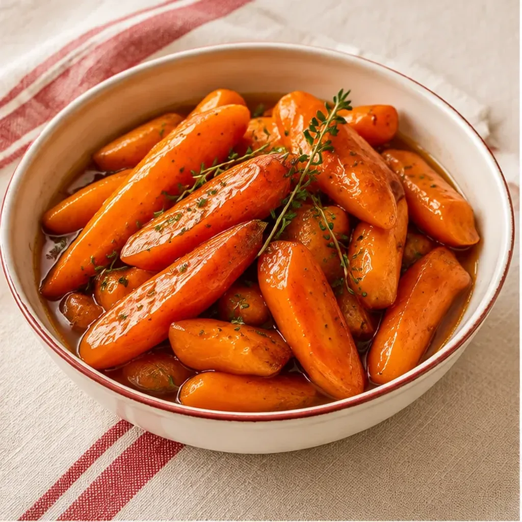 AI-generated serving suggestion for Maple-glazed carrots