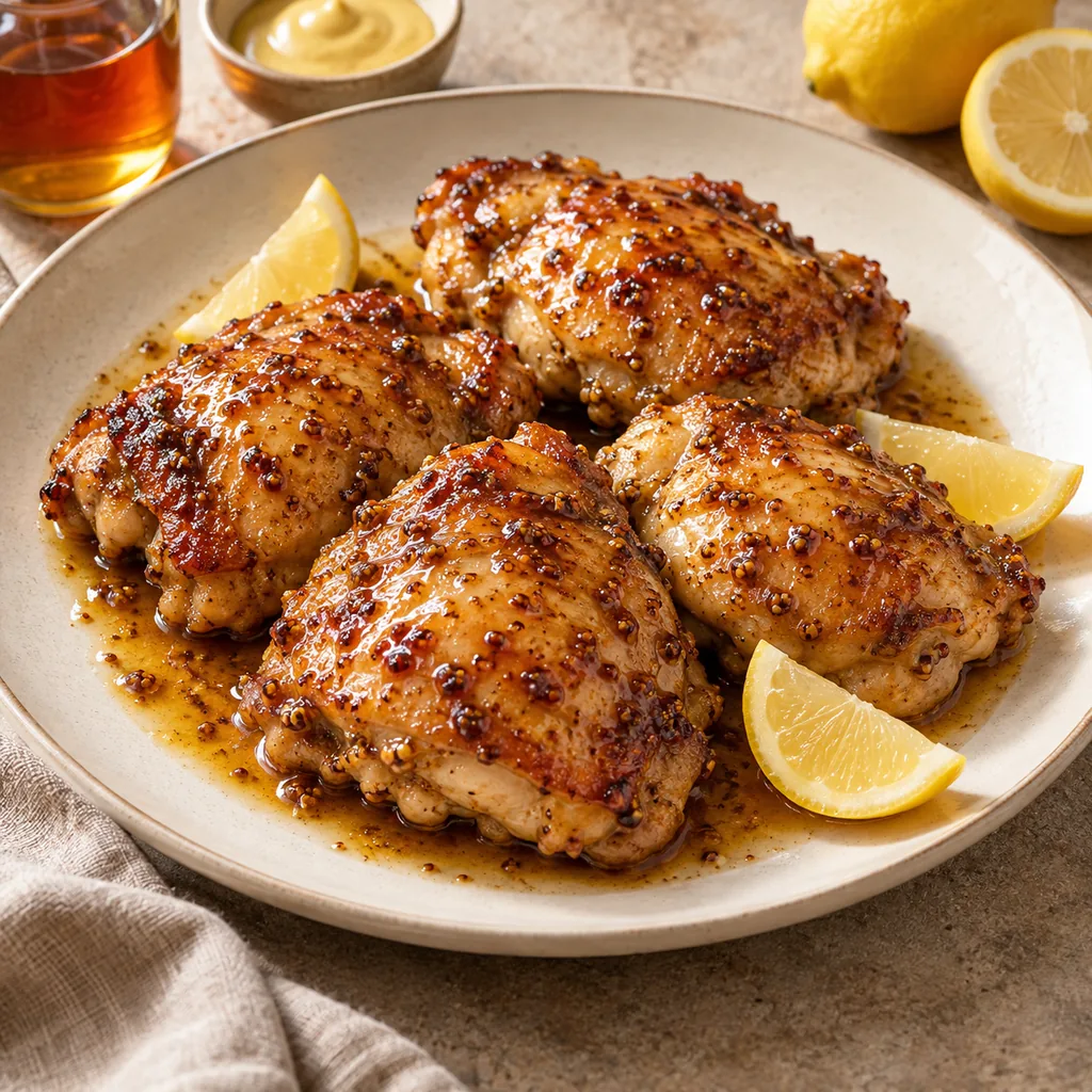 AI-generated serving suggestion for Maple Dijon chicken