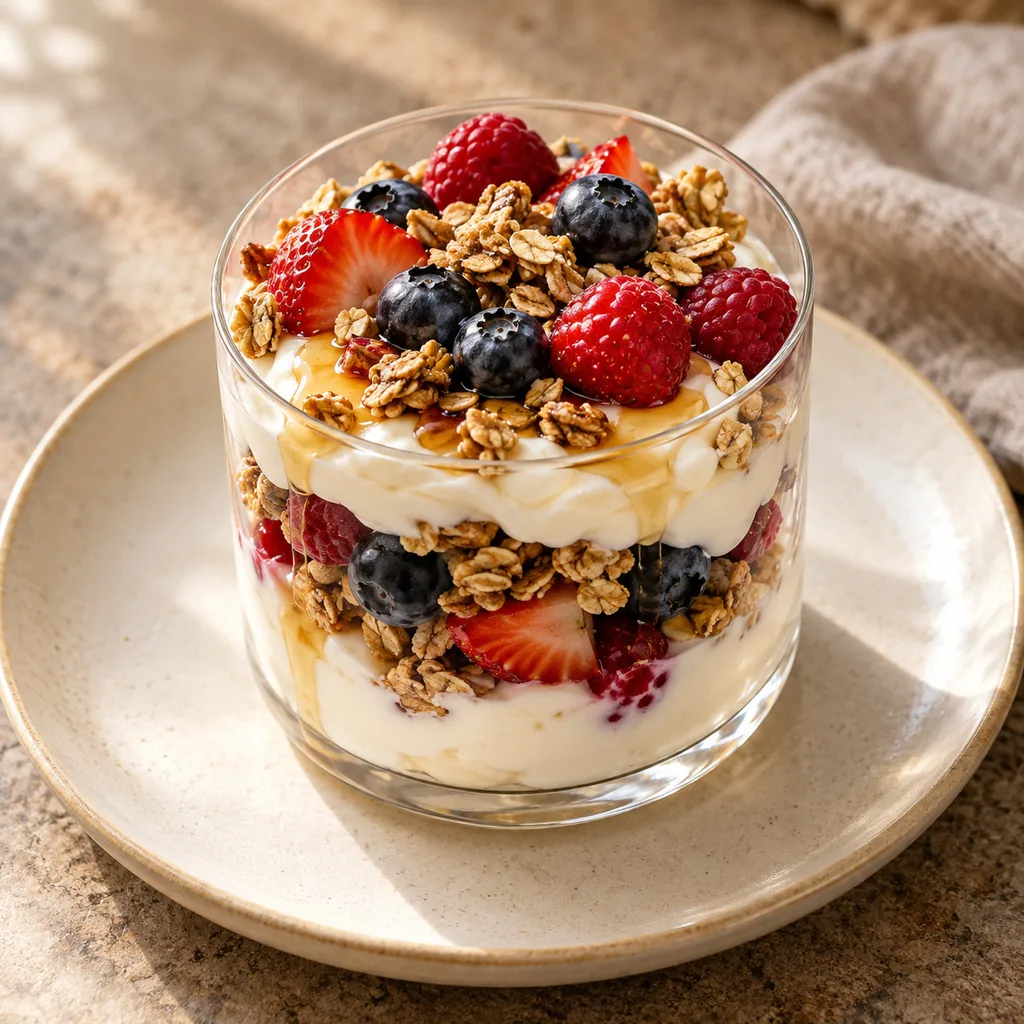 AI-generated serving suggestion for Maple yogurt parfaits