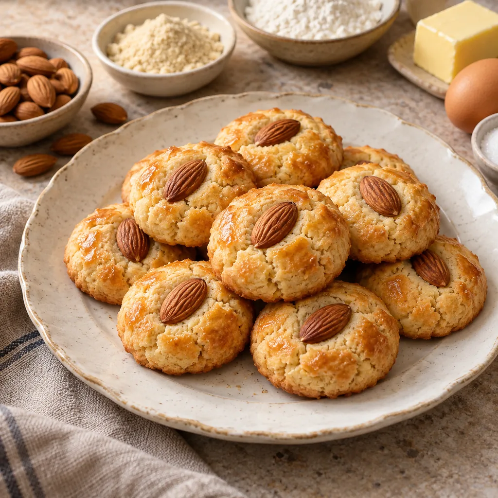 AI-generated serving suggestion for Chinese almond cookies