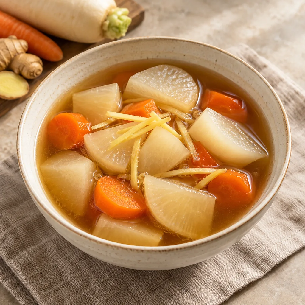 AI-generated serving suggestion for Chinese turnip soup