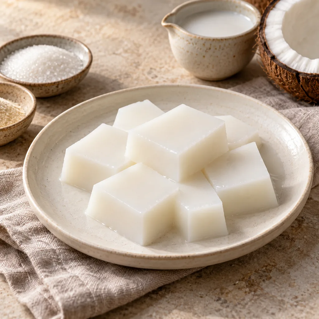AI-generated serving suggestion for Coconut milk jelly