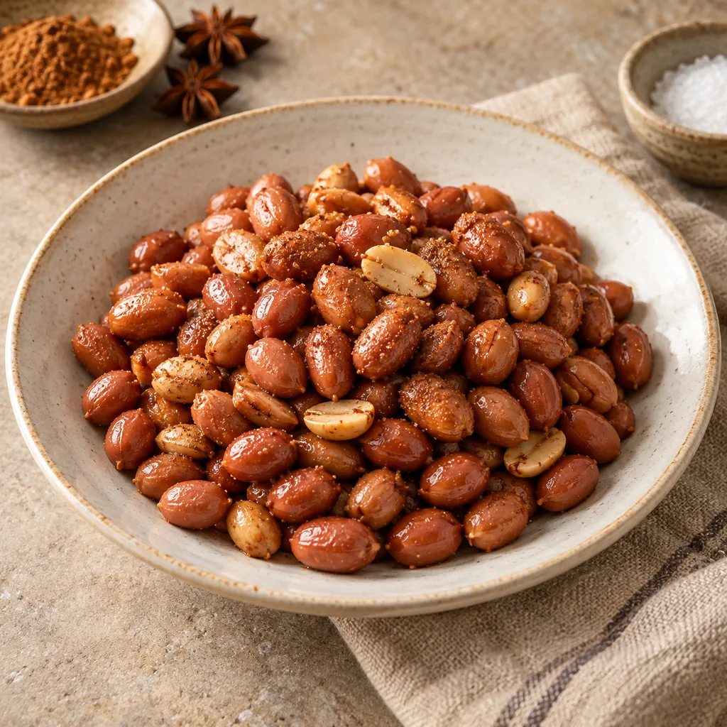 AI-generated serving suggestion for Five-spice peanuts