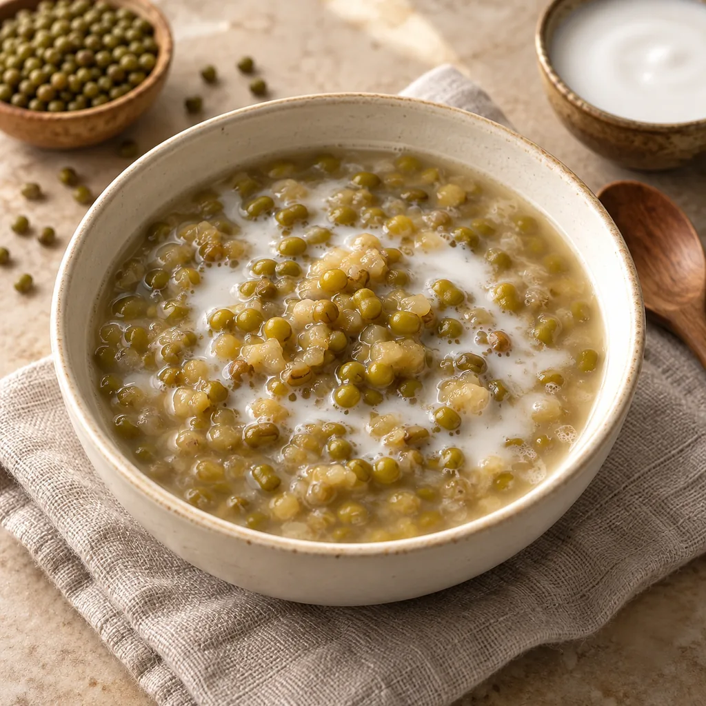AI-generated serving suggestion for Mung bean dessert soup