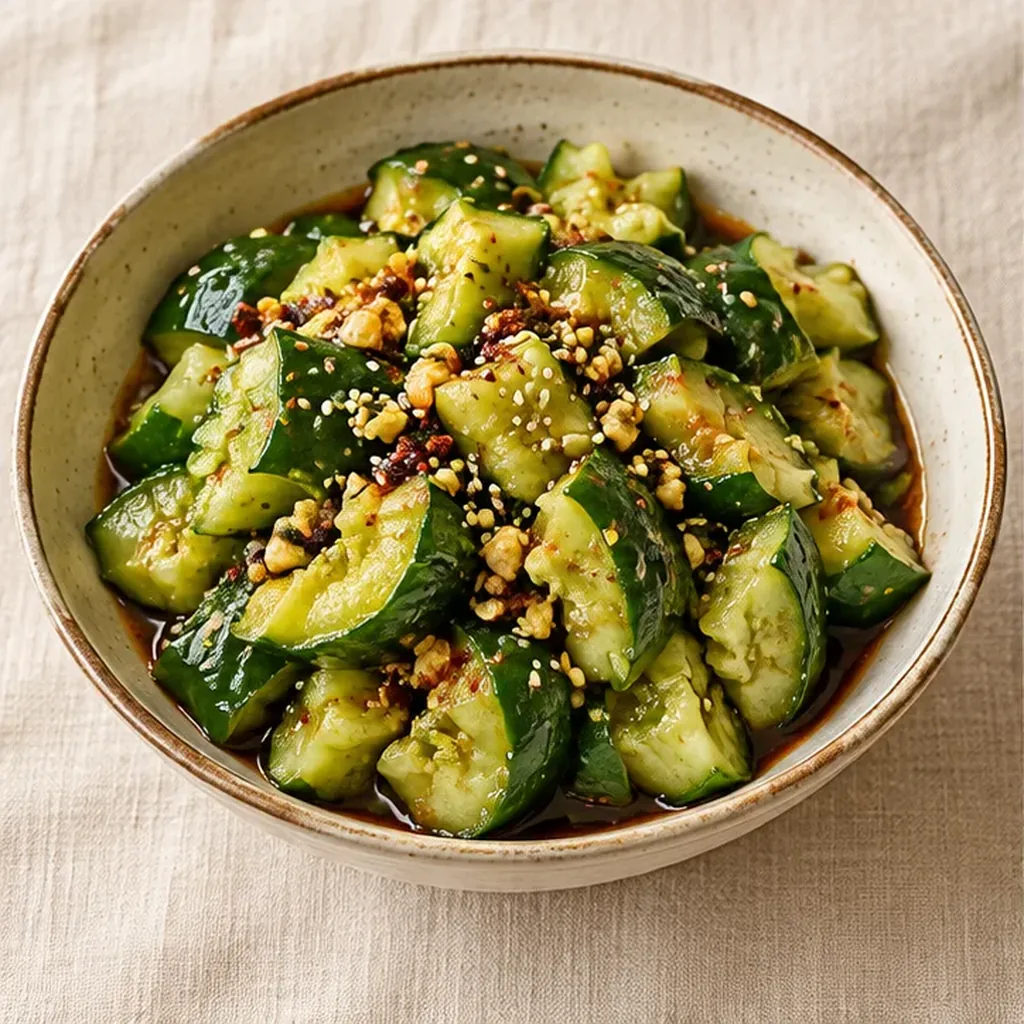 AI-generated serving suggestion for Smashed cucumber salad