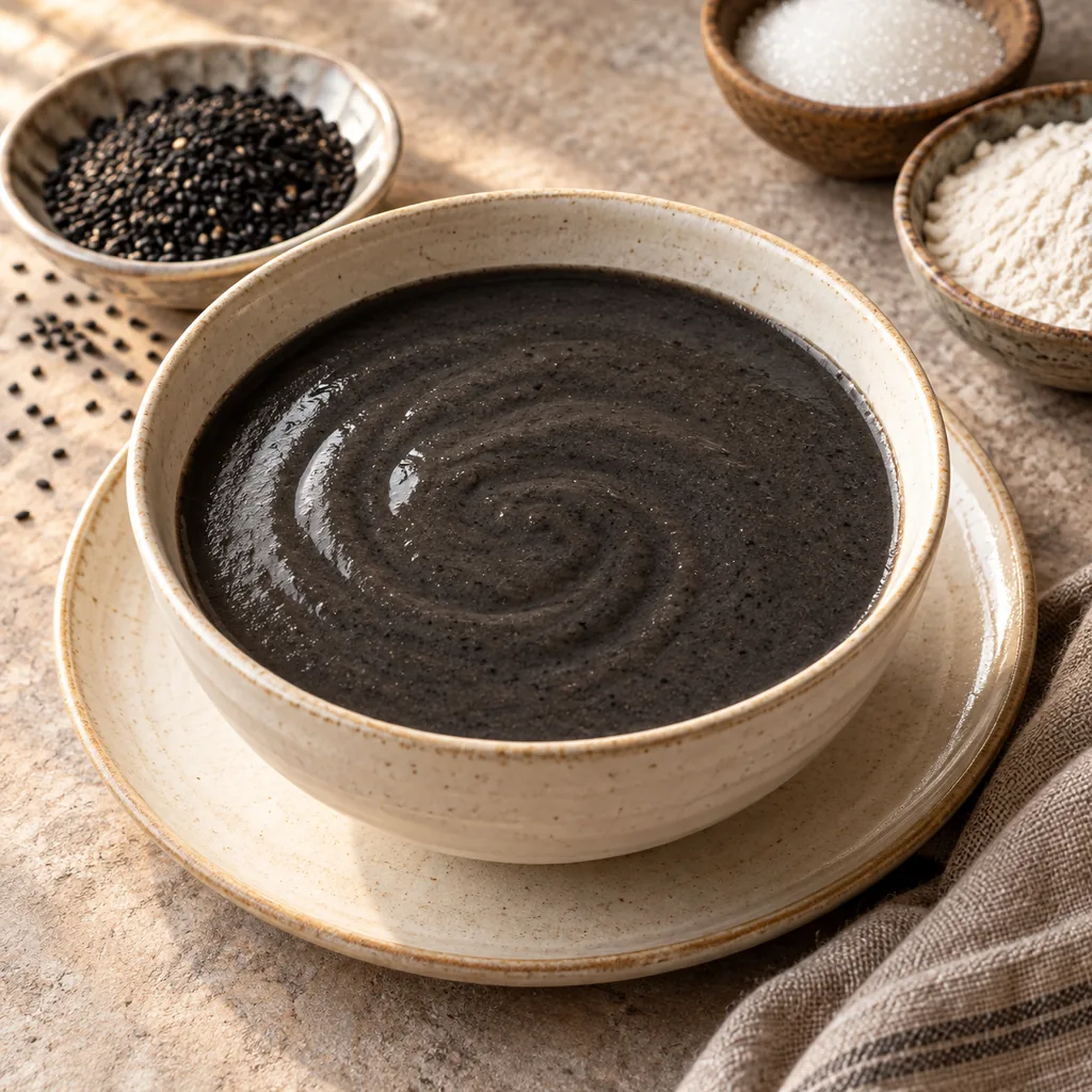 AI-generated serving suggestion for Sweet sesame paste soup