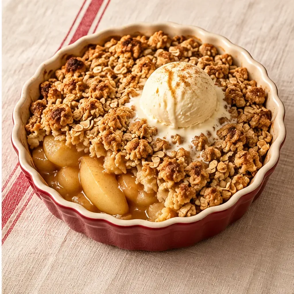 AI-generated serving suggestion for Apple crumble