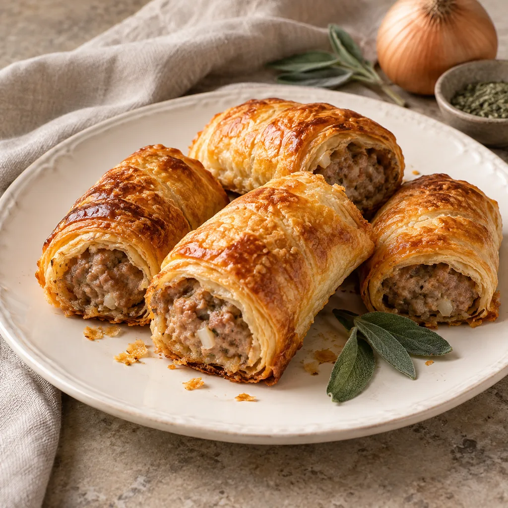 AI-generated serving suggestion for Baked sausage rolls