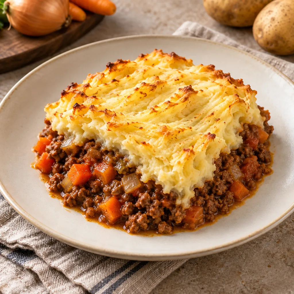 AI-generated serving suggestion for Beef cottage pie