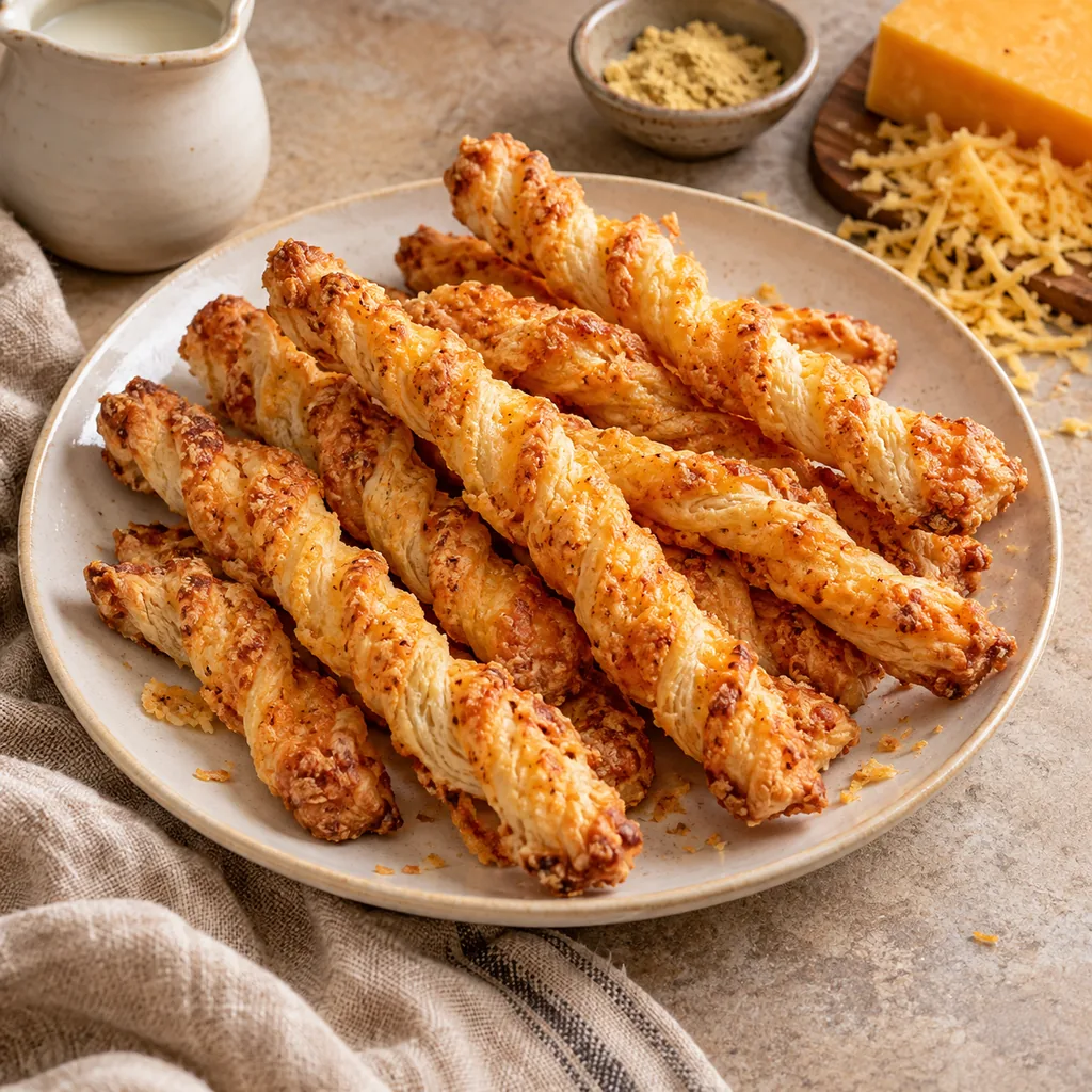 AI-generated serving suggestion for Cheese straws