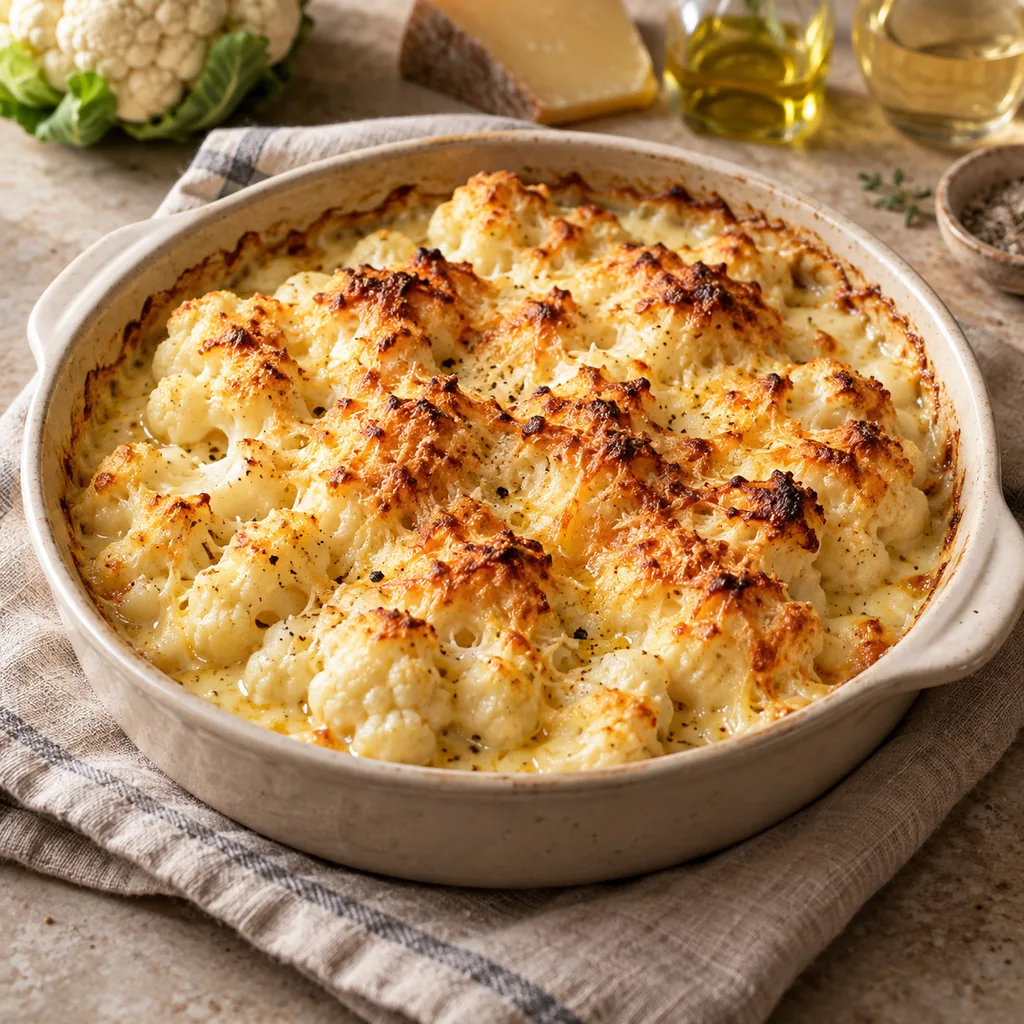 AI-generated serving suggestion for Cauliflower cheese