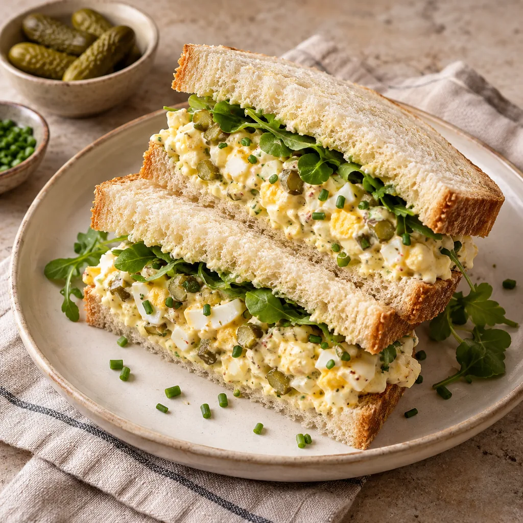 AI-generated serving suggestion for Egg sandwich