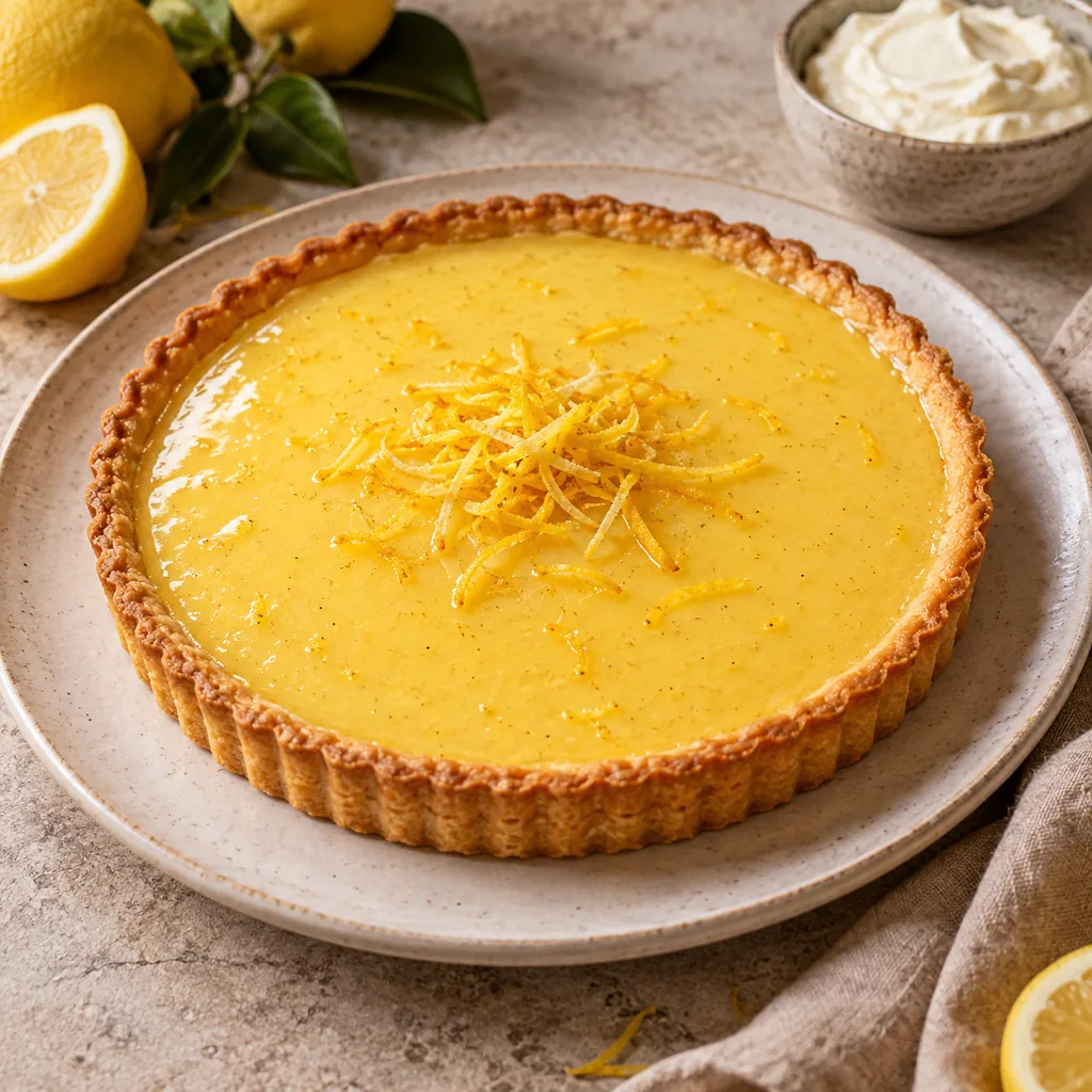 AI-generated serving suggestion for Lemon tart