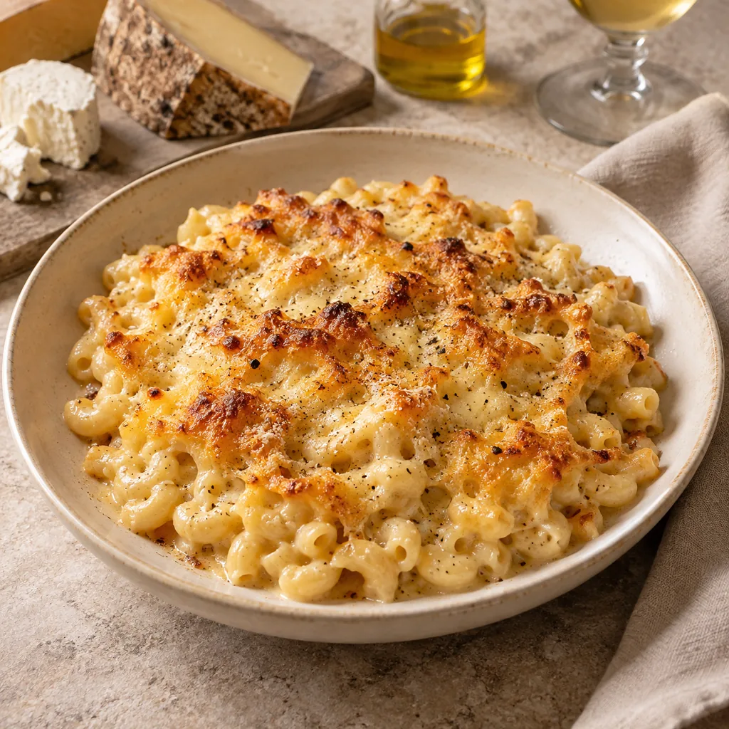 AI-generated serving suggestion for Macaroni cheese