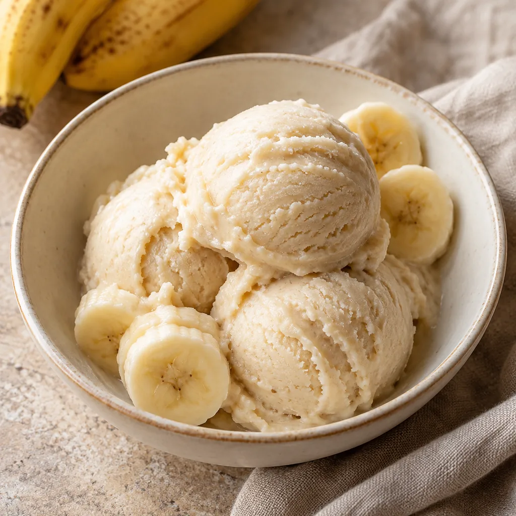 AI-generated serving suggestion for One-ingredient banana ice cream