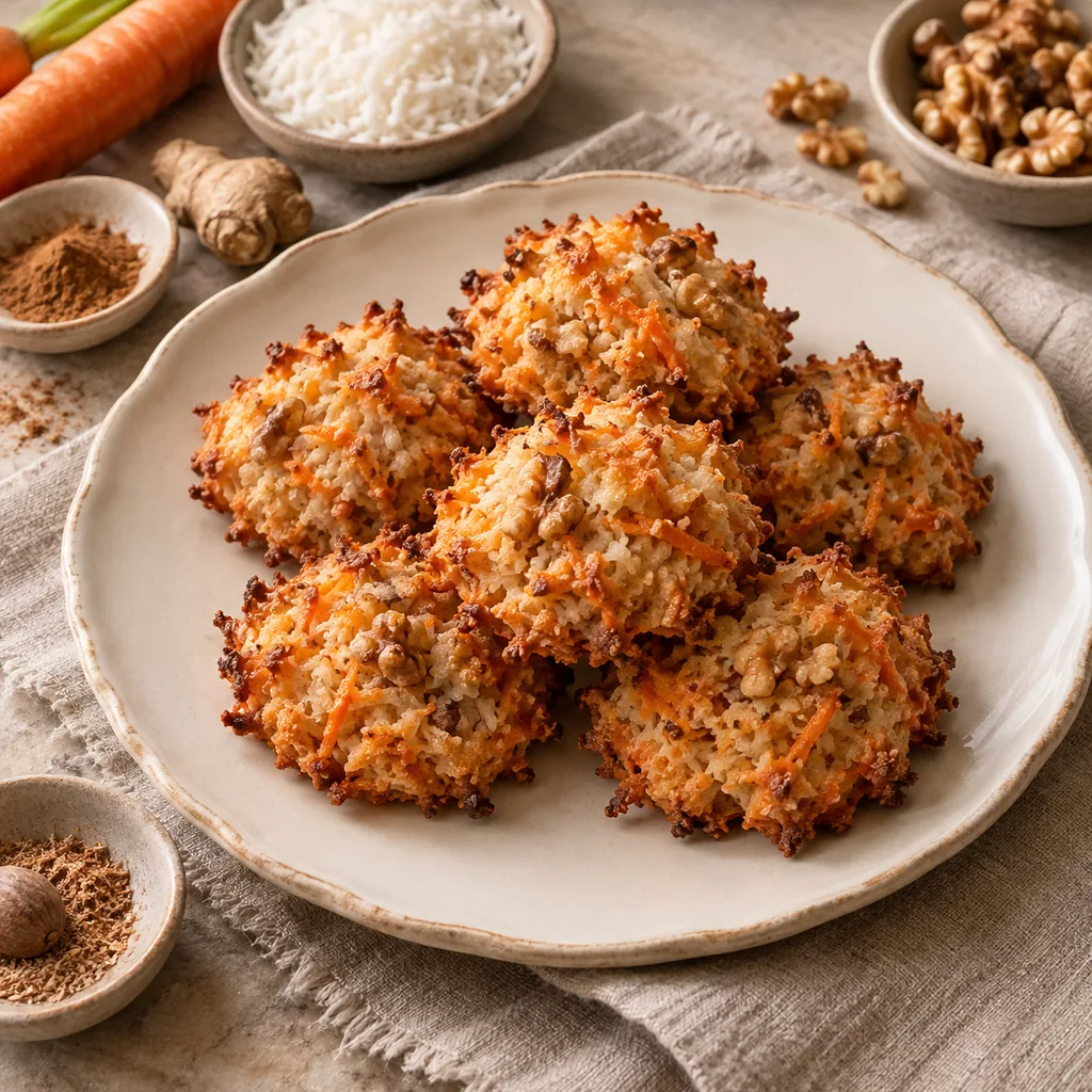 AI-generated serving suggestion for Carrot cake macaroons