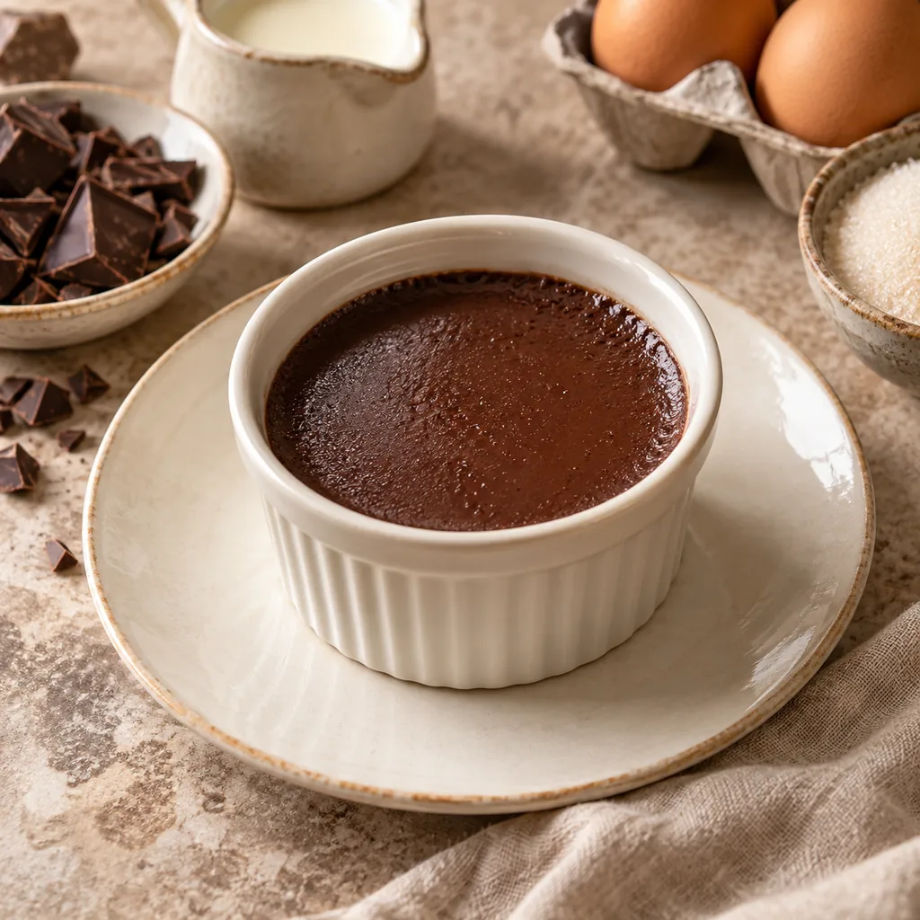 AI-generated serving suggestion for Chocolate pots de creme