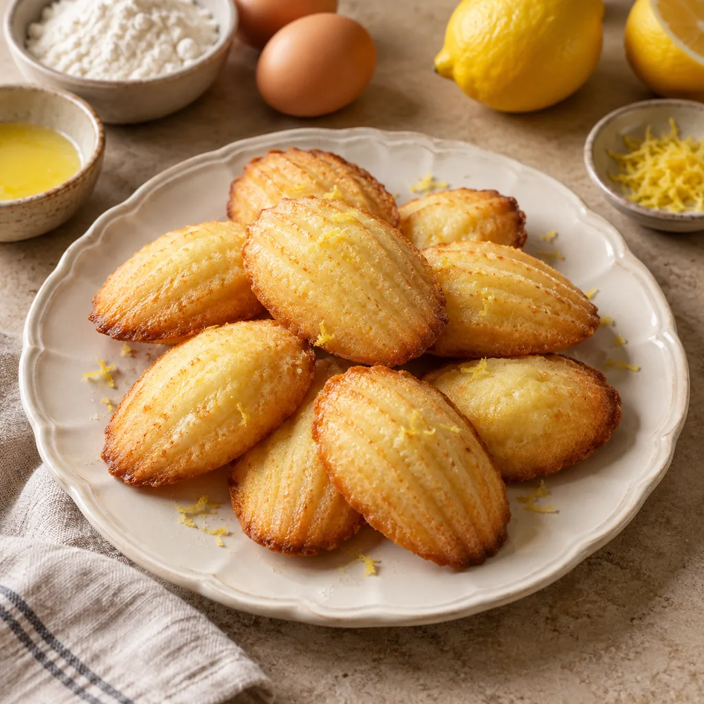 AI-generated serving suggestion for Lemon madeleines