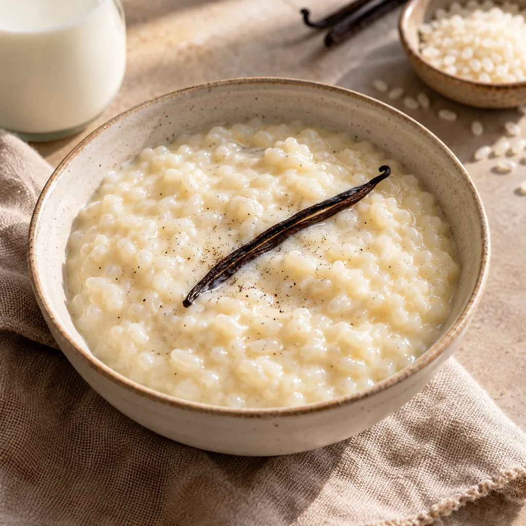 AI-generated serving suggestion for Riz au lait