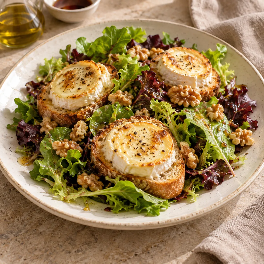 AI-generated serving suggestion for Warm goat cheese salad