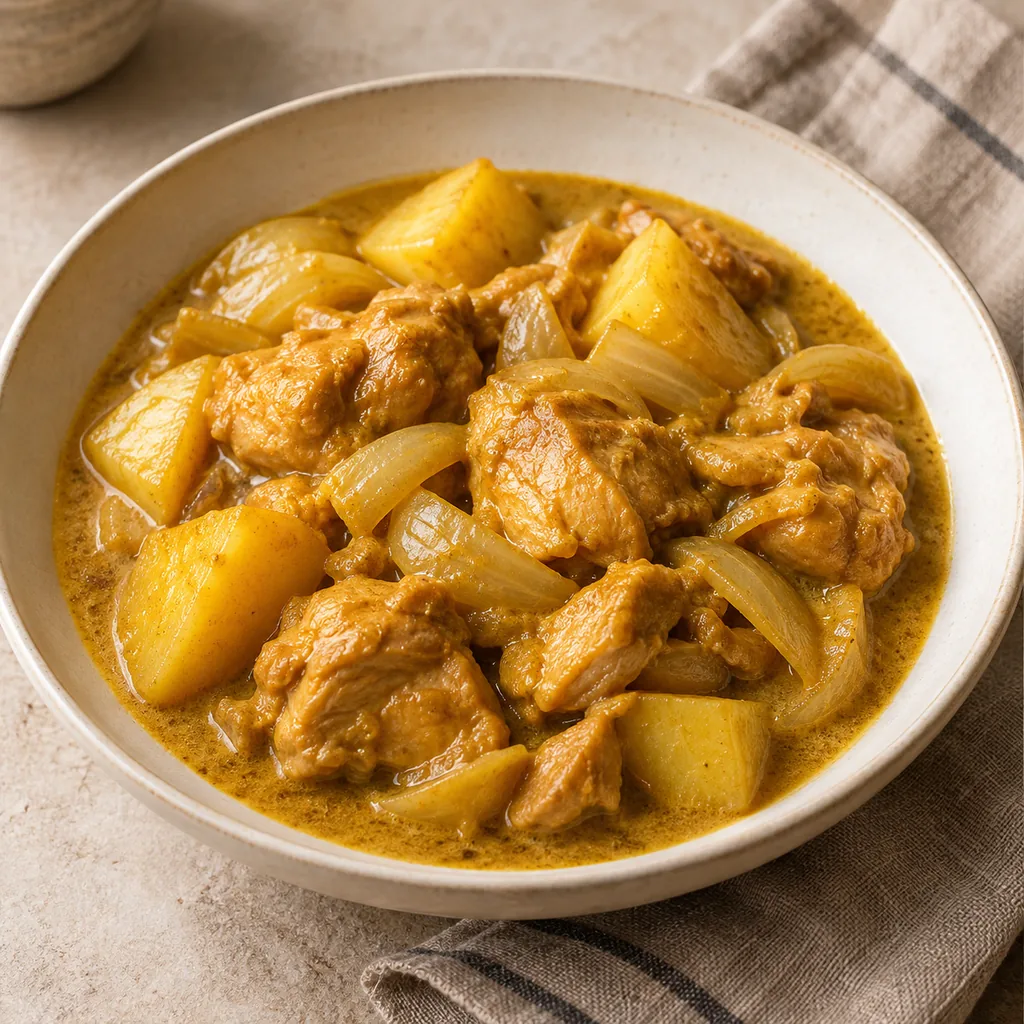 AI-generated serving suggestion for Hong Kong curry chicken