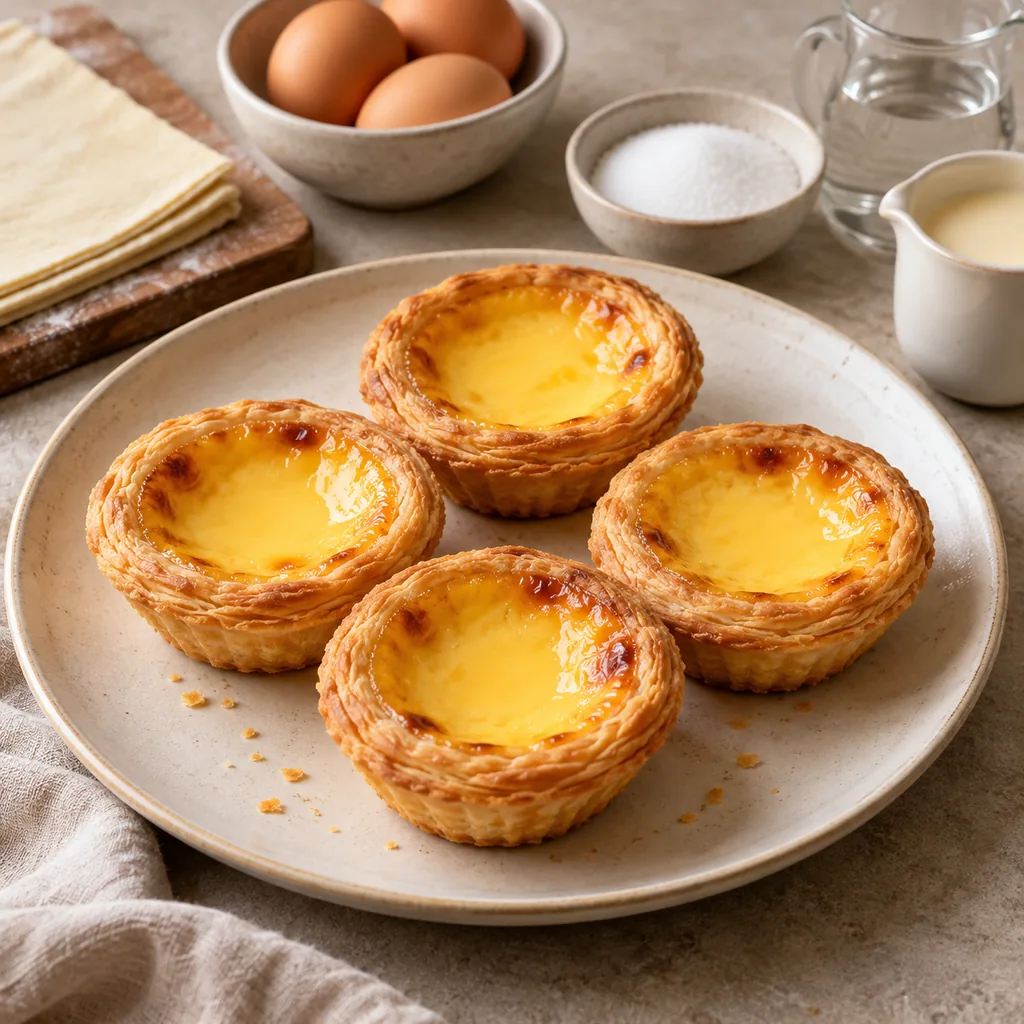 AI-generated serving suggestion for Hong Kong egg tarts