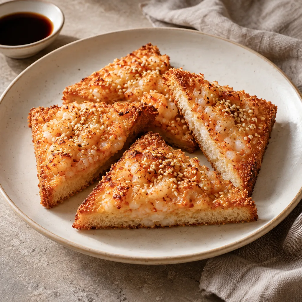 AI-generated serving suggestion for Prawn toast