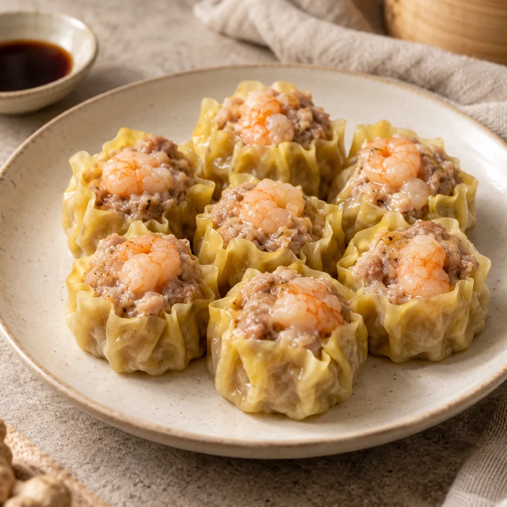 AI-generated serving suggestion for Steamed siu mai