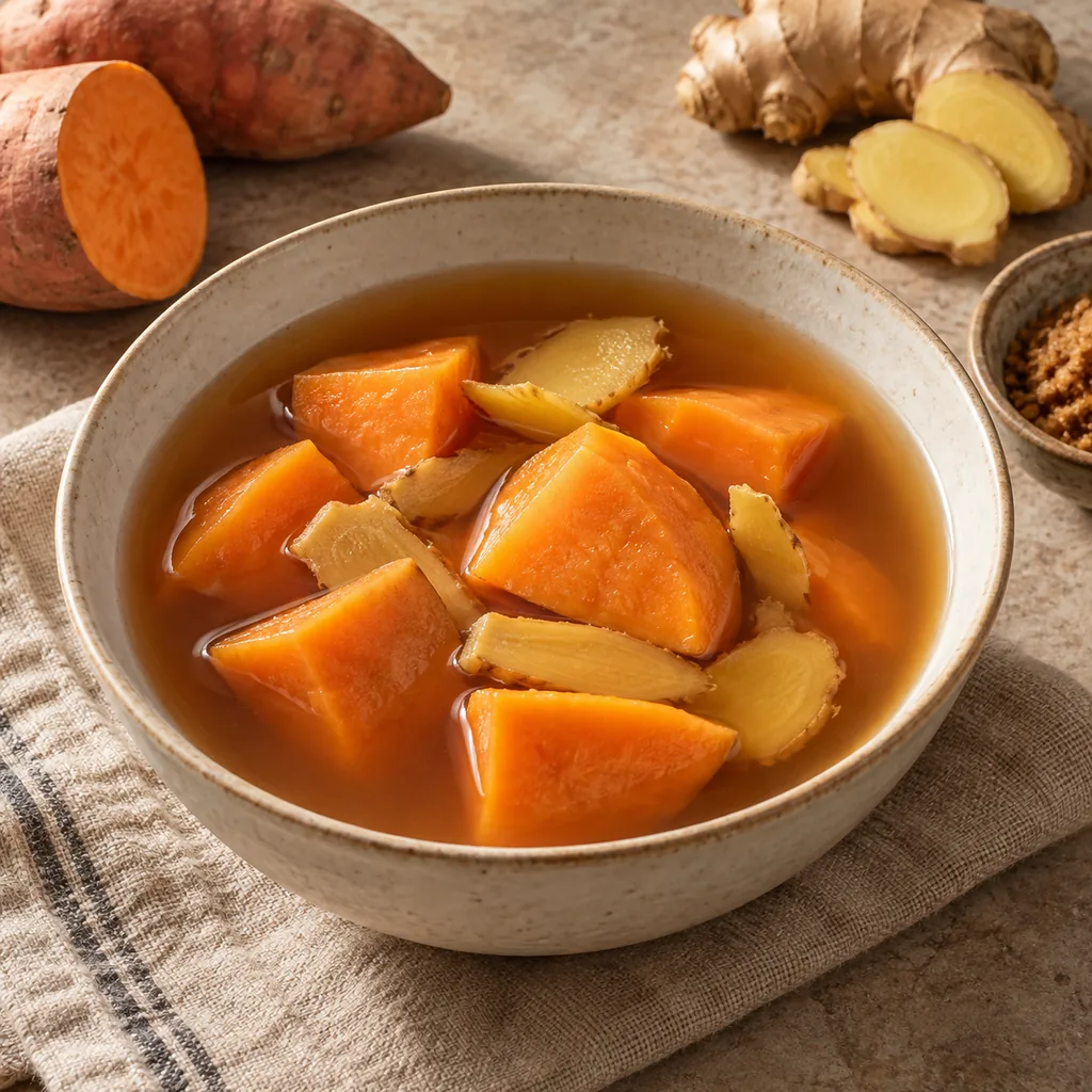 AI-generated serving suggestion for Sweet potato ginger soup