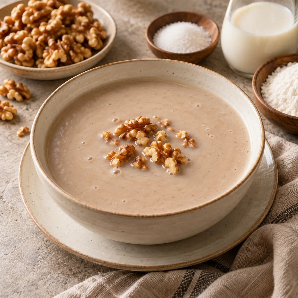 AI-generated serving suggestion for Walnut sweet soup