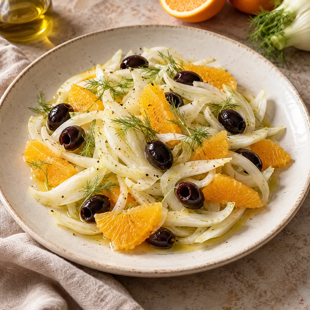 AI-generated serving suggestion for Fennel orange salad