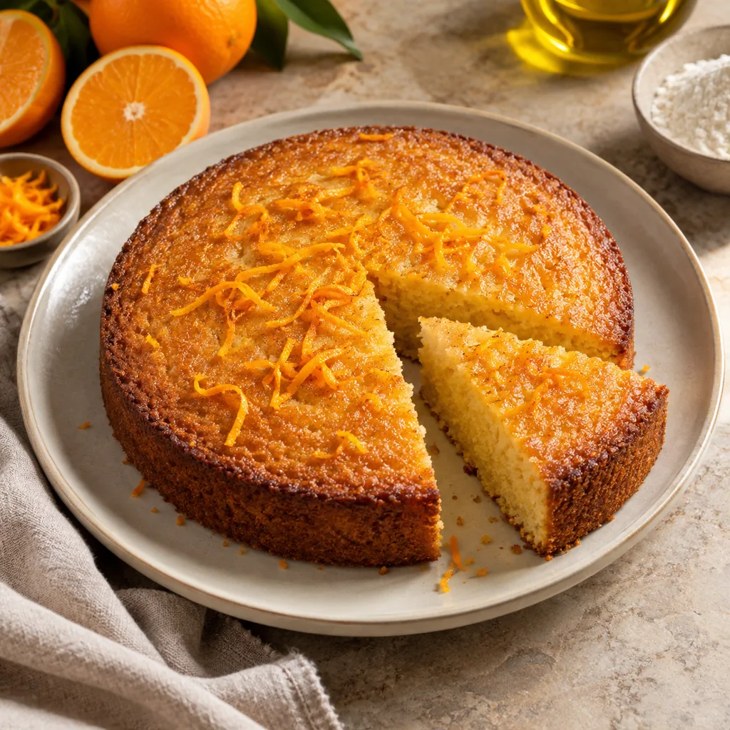 AI-generated serving suggestion for Orange olive oil cake