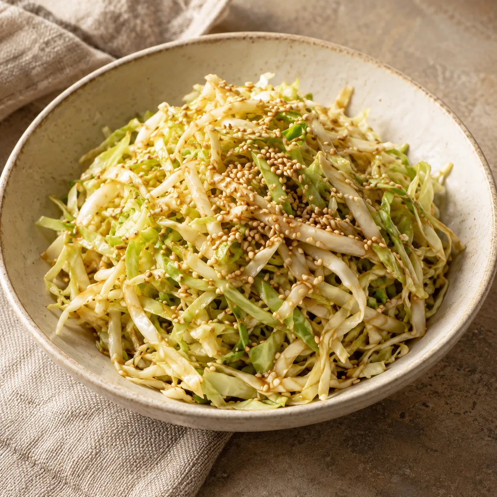 AI-generated serving suggestion for Cabbage sesame slaw