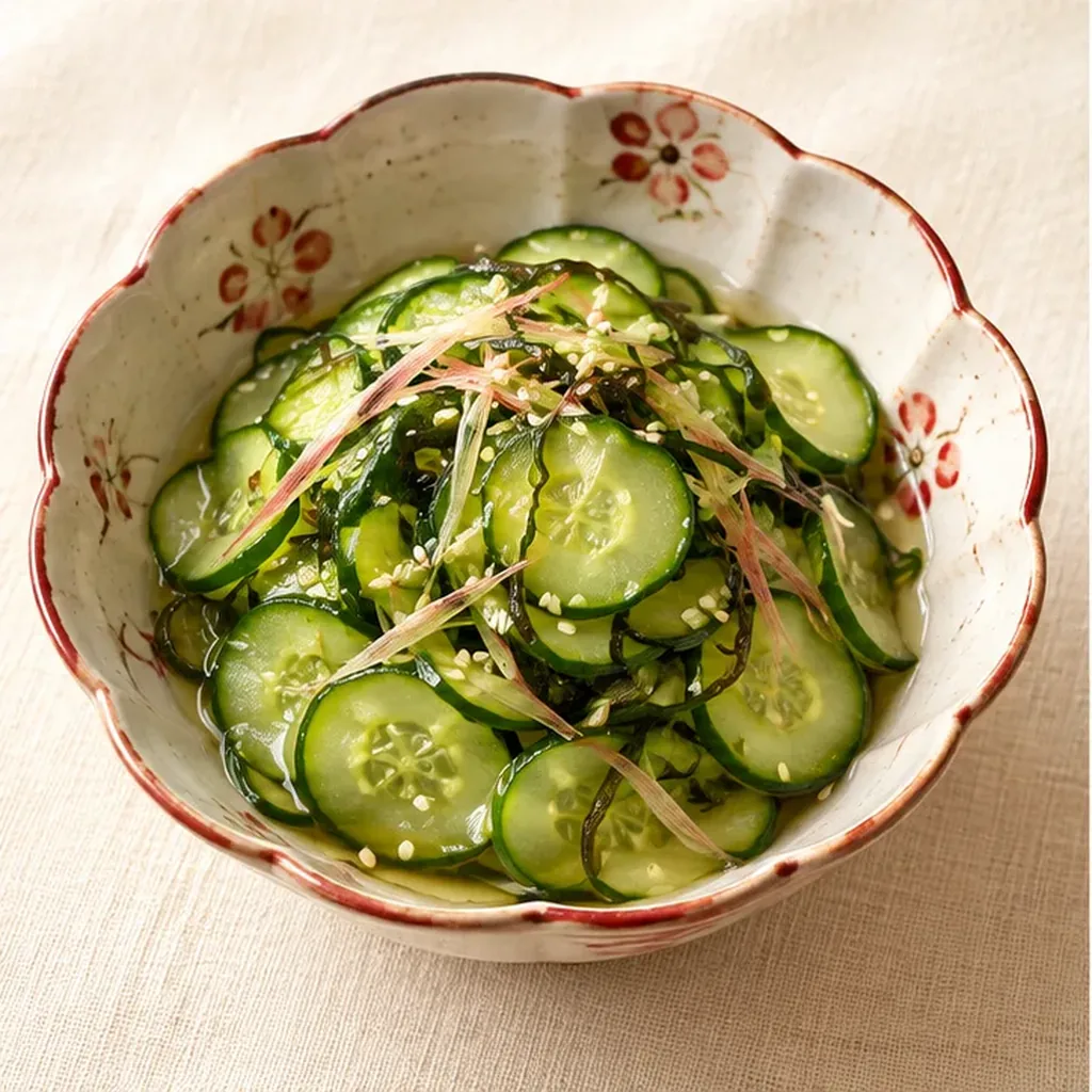 AI-generated serving suggestion for Cucumber sunomono