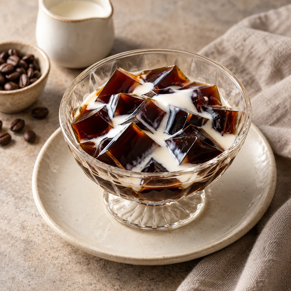 AI-generated serving suggestion for Japanese coffee jelly
