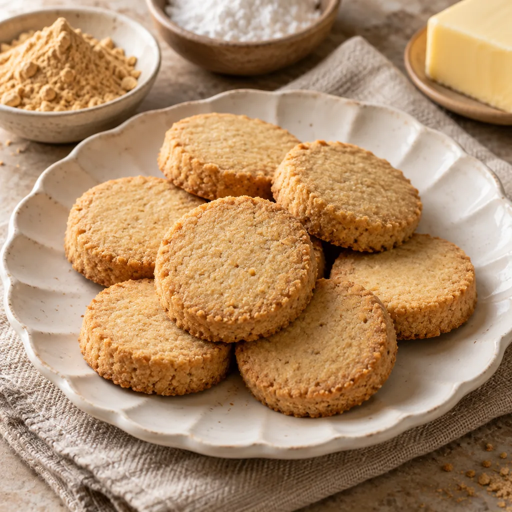 AI-generated serving suggestion for Kinako shortbread