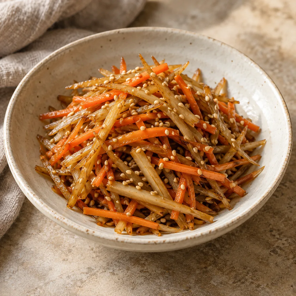 AI-generated serving suggestion for Kinpira gobo