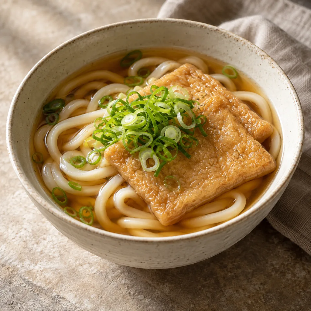 AI-generated serving suggestion for Kitsune udon