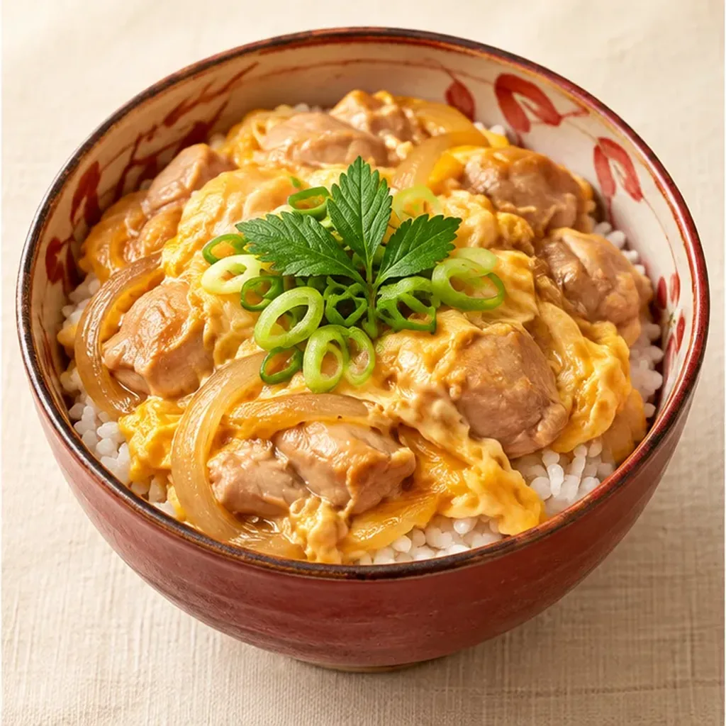 AI-generated serving suggestion for Oyakodon