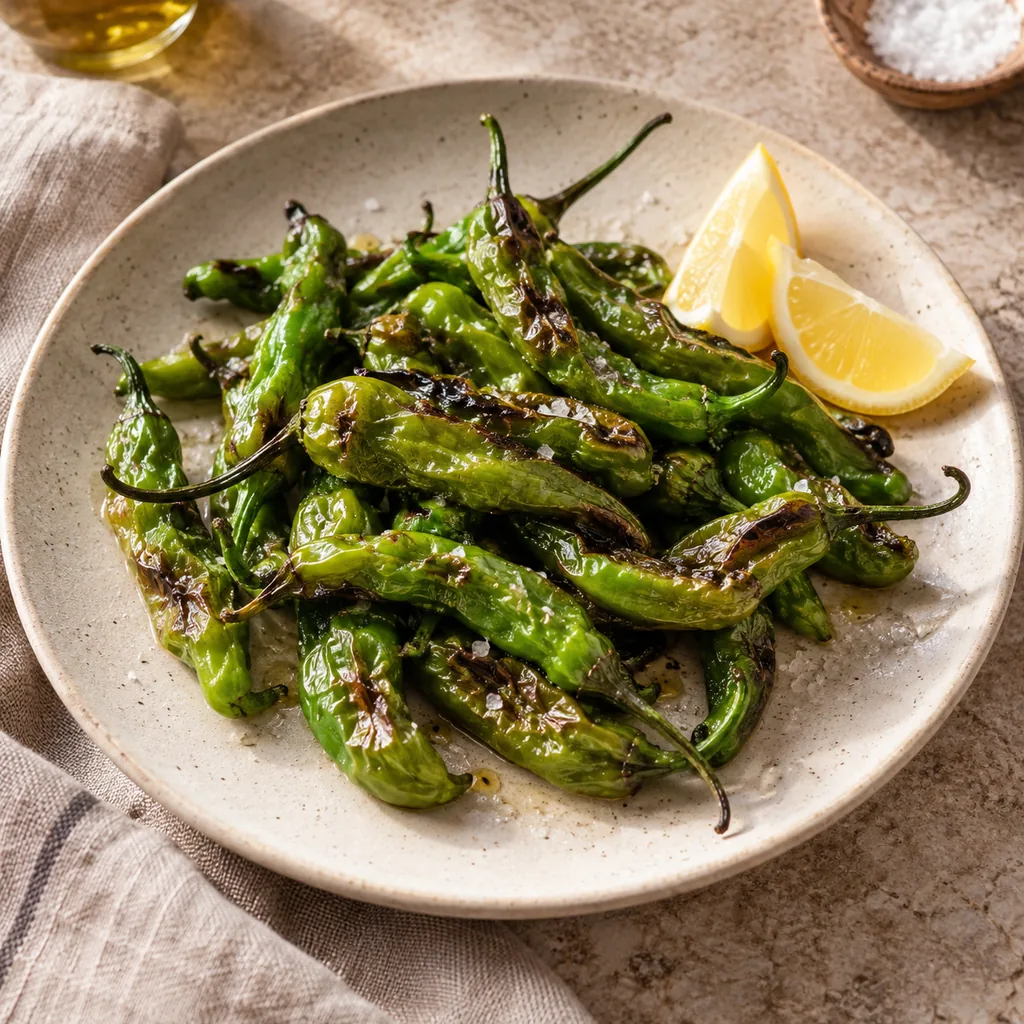 AI-generated serving suggestion for Shishito peppers
