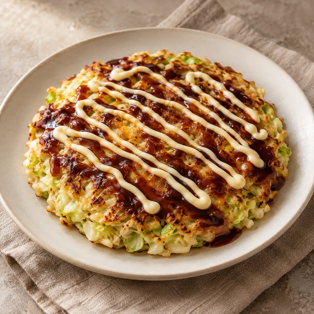 AI-generated serving suggestion for Vegetable okonomiyaki