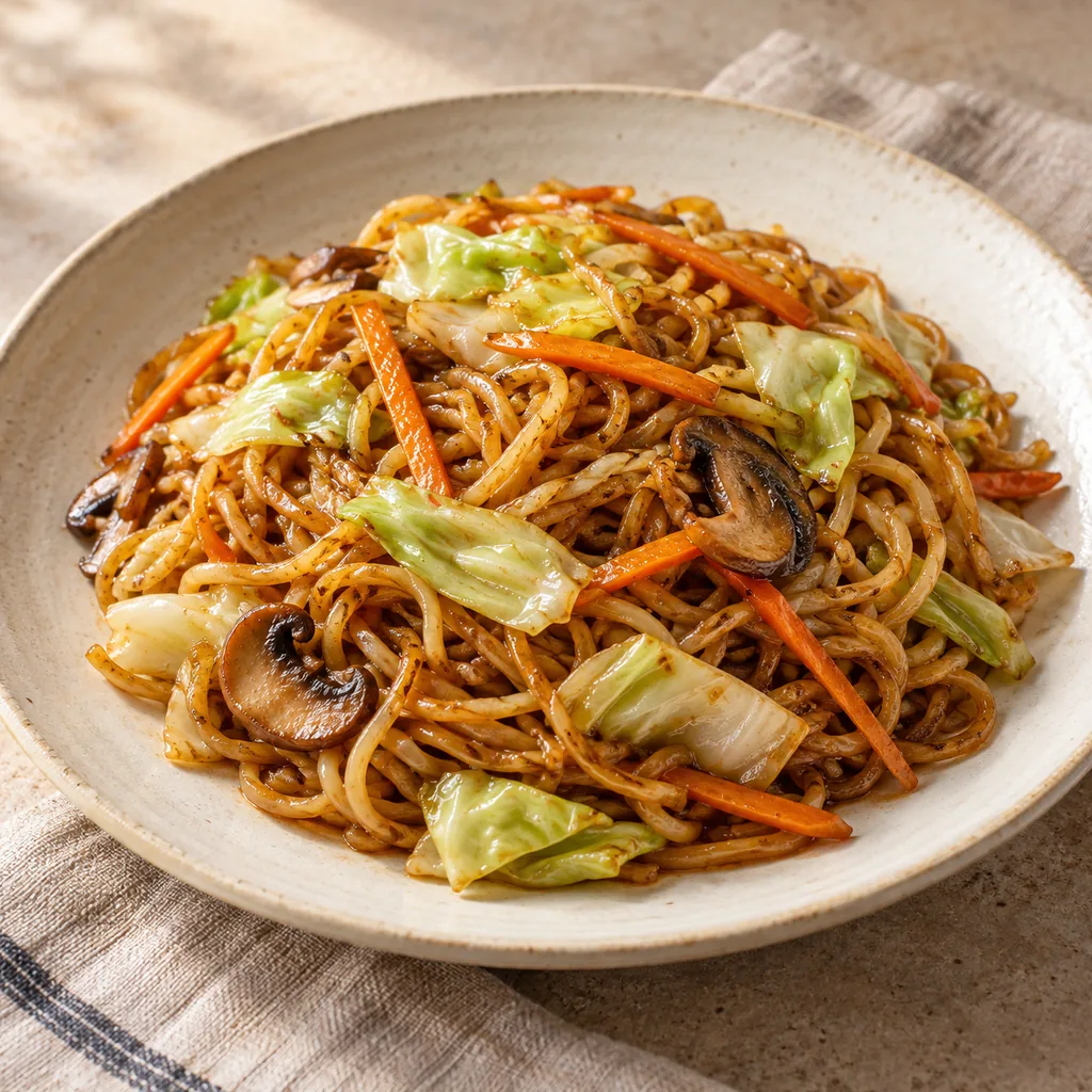 AI-generated serving suggestion for Vegetable yakisoba