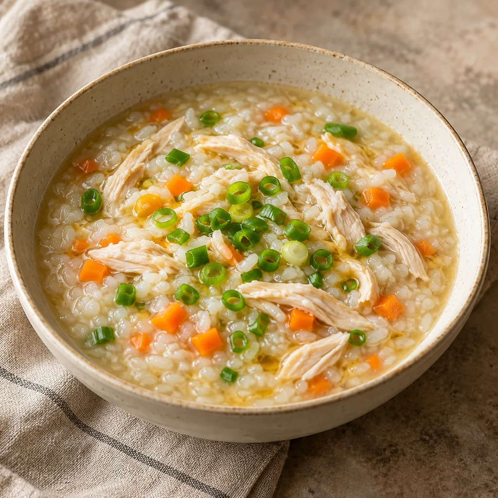 AI-generated serving suggestion for Chicken rice porridge