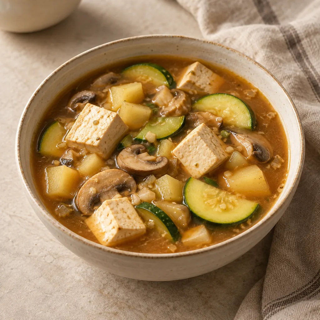 AI-generated serving suggestion for Doenjang tofu stew