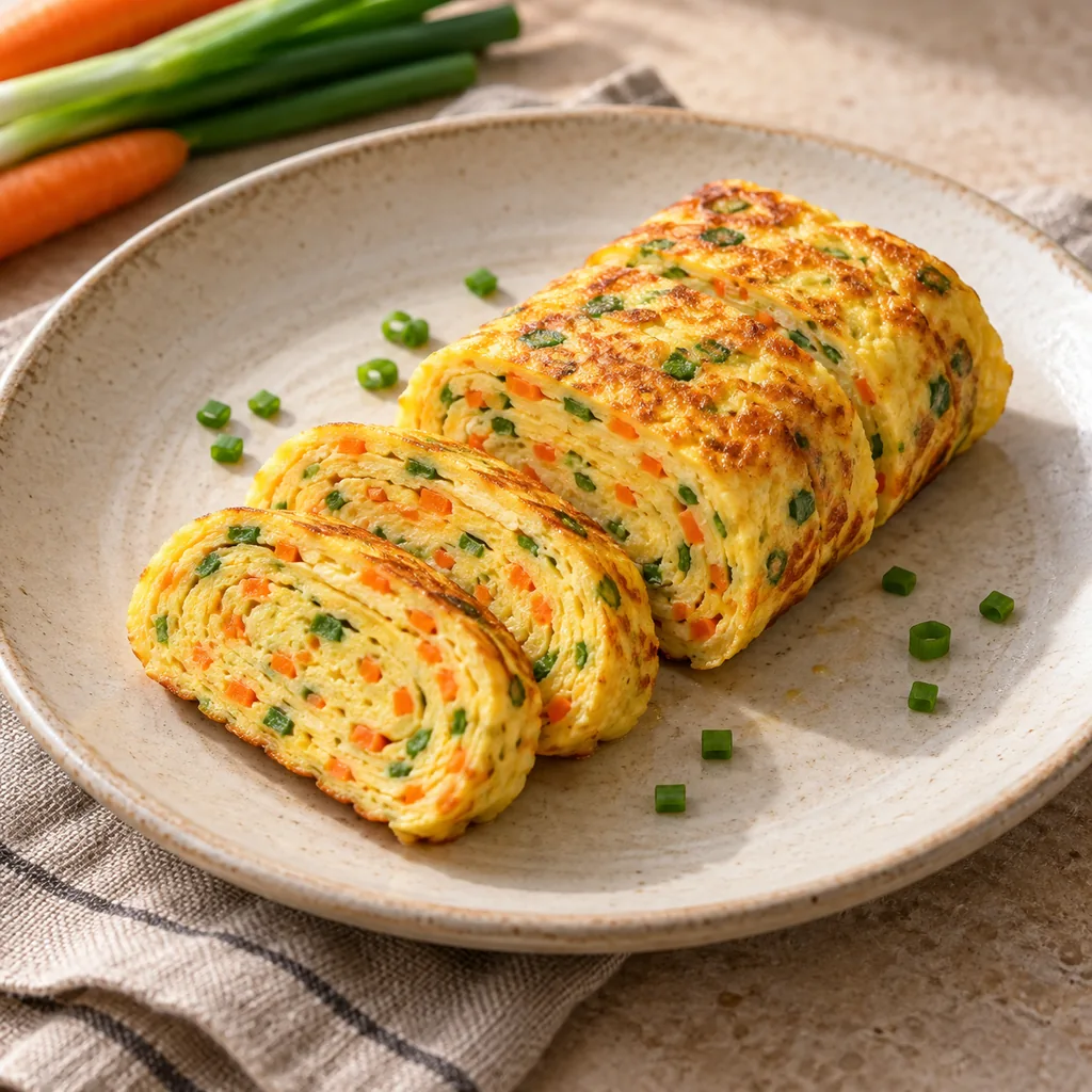 AI-generated serving suggestion for Vegetable egg roll