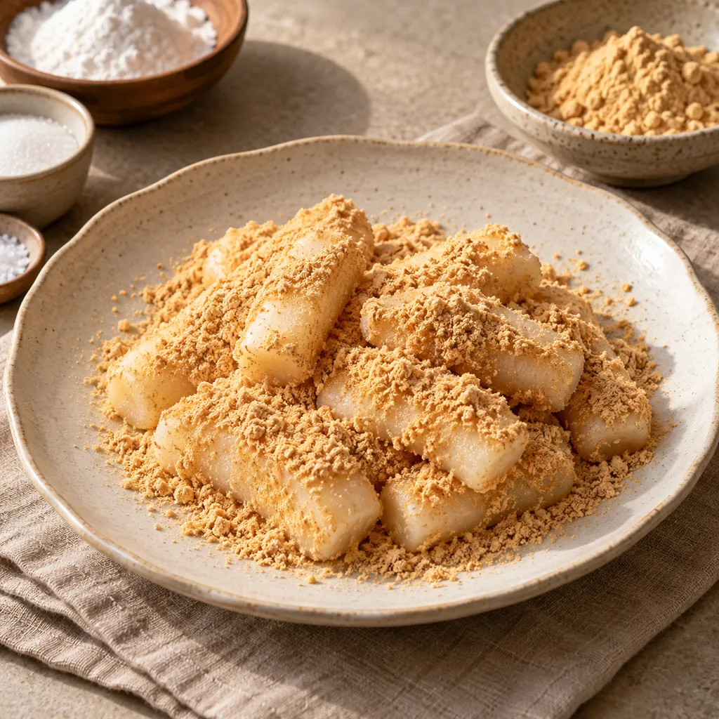 AI-generated serving suggestion for Roasted soybean rice cakes