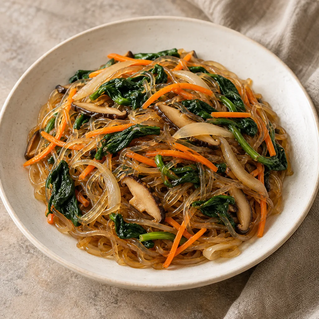 AI-generated serving suggestion for Vegetable japchae