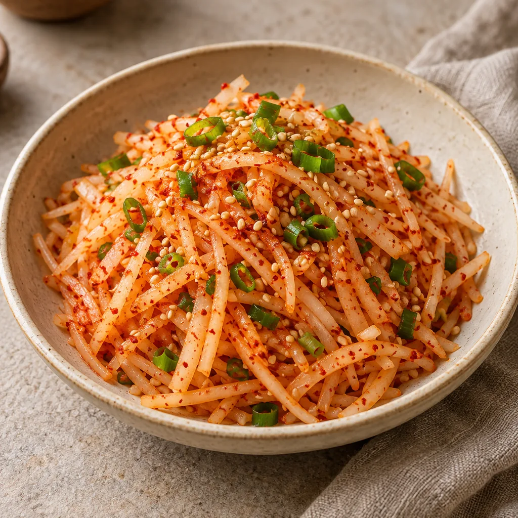 AI-generated serving suggestion for Shredded radish salad
